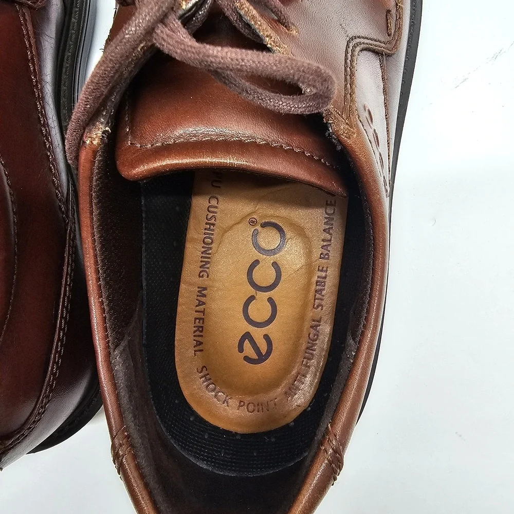 ECCO‎ SHOCKPOINT Leather Oxfords Size 40 ( 7 to 7 1/2 US ) Reddish Brown